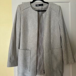 Gray Zara Coat with Pockets